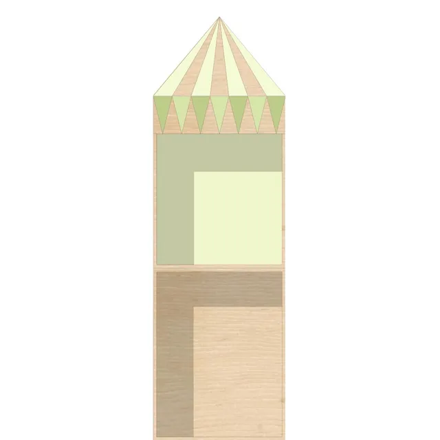Torre libreria verde cameretta bambini salvaspazio