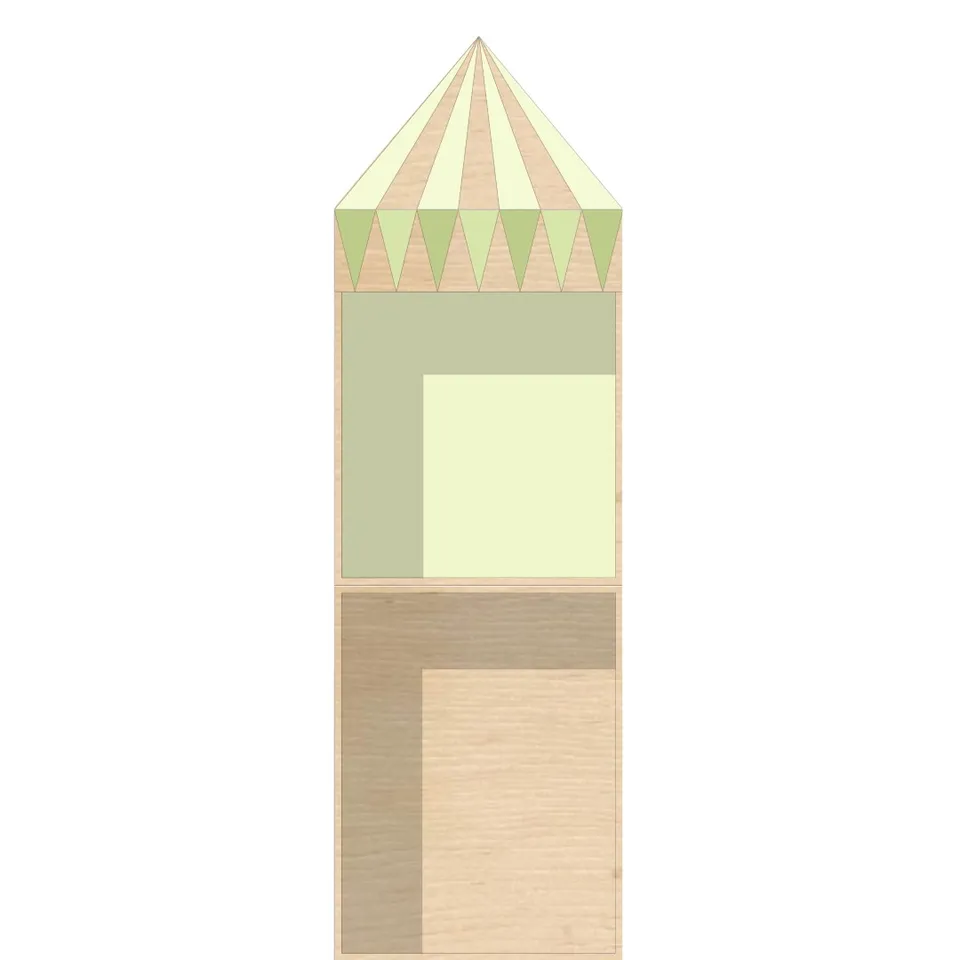 Torre libreria verde cameretta bambini salvaspazio