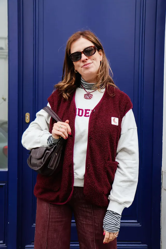 Ella and Rapha Teddy gilet bordeaux donna poliestere
