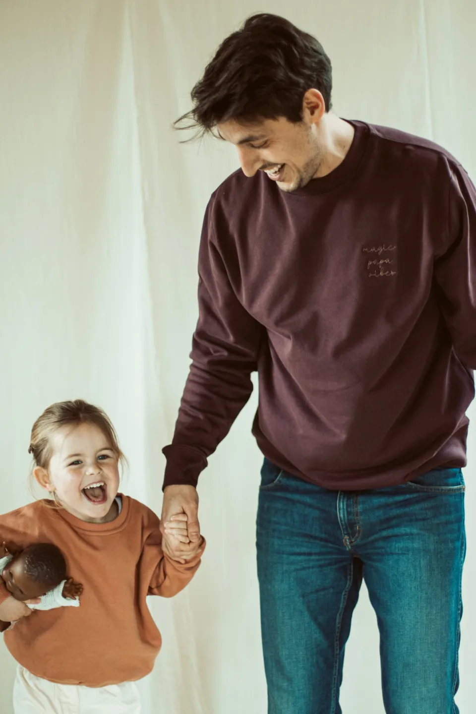 Ella and Rapha Papa felpa uomo merlot cotone bio