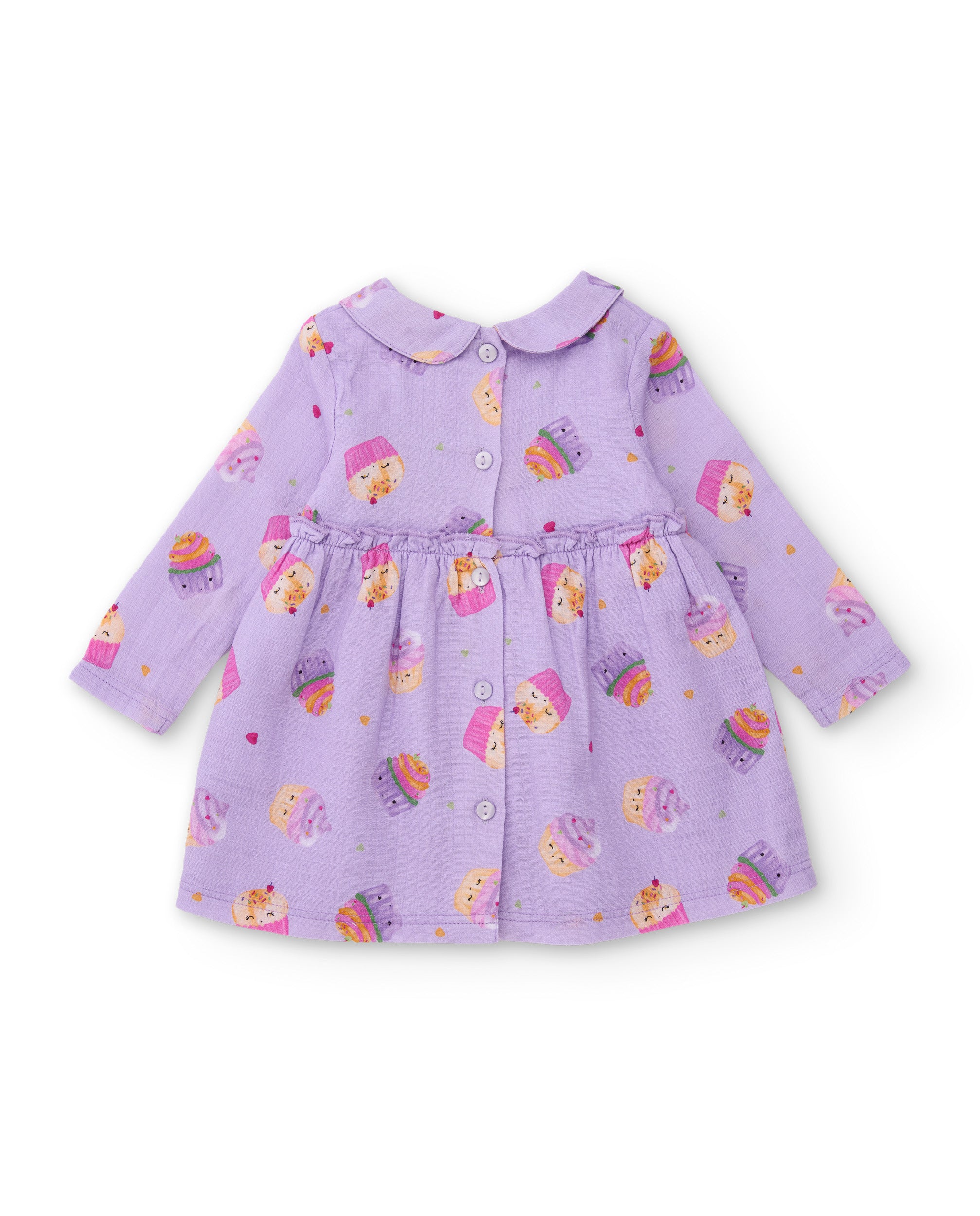 Tuc Tuc vestito neonata lilla cupcake manica lunga