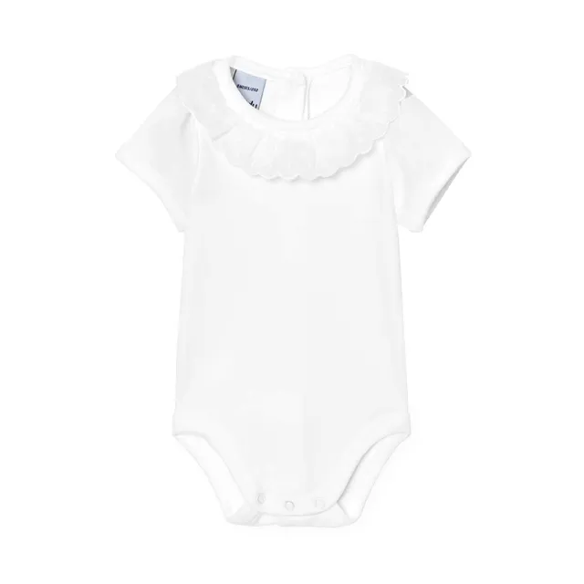 Babidu Body Maniche Corte Pizzo 6-9 Mesi Cotone Bianco