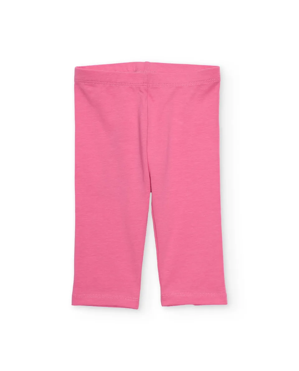 Tuc Tuc leggings bambina rosa elastici in maglia leggera