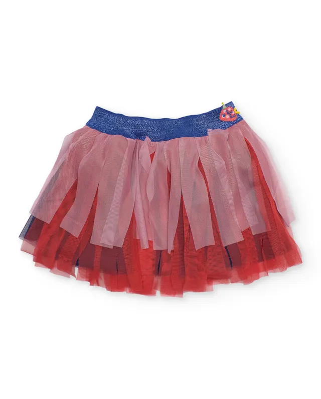 Tuc Tuc gonna bambina rossa tulle a strati elastico