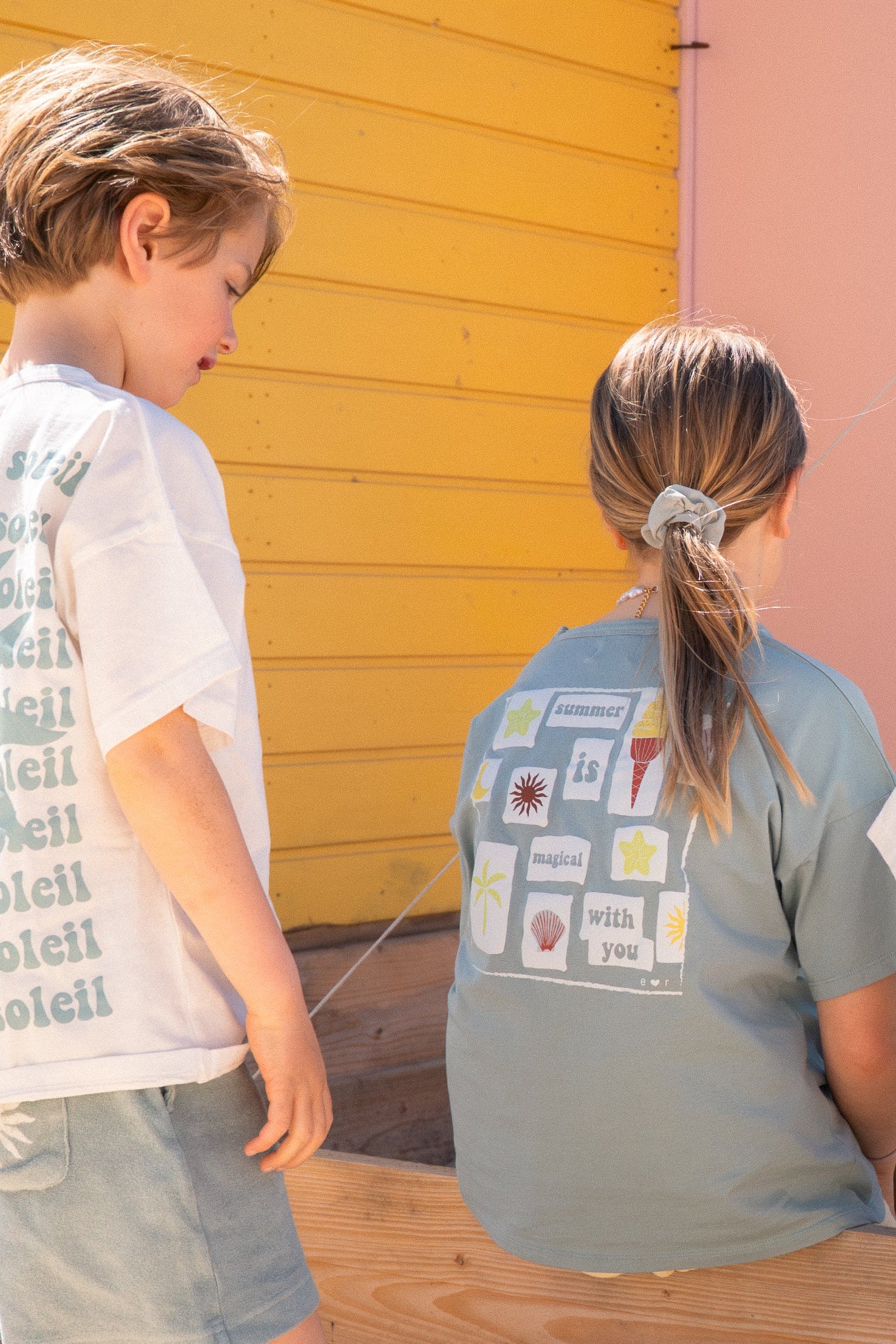 Ella and Rapha Little Magical Summer maglietta verde cotone
