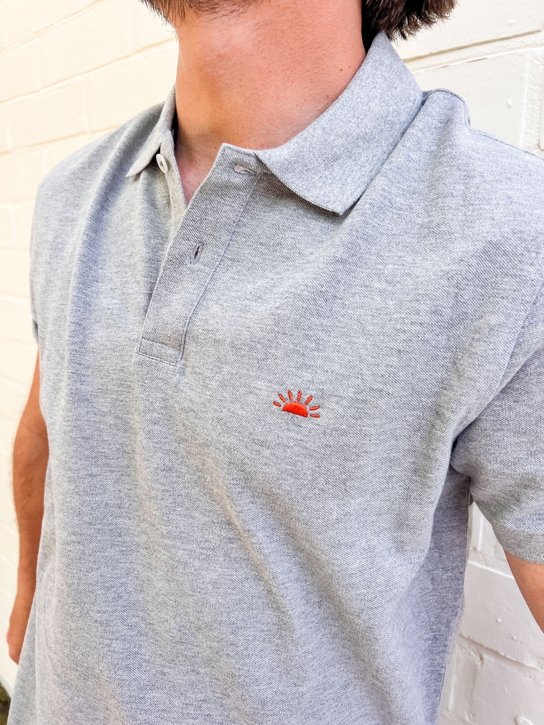 Ella and Rapha Sunrise polo uomo grigia casual