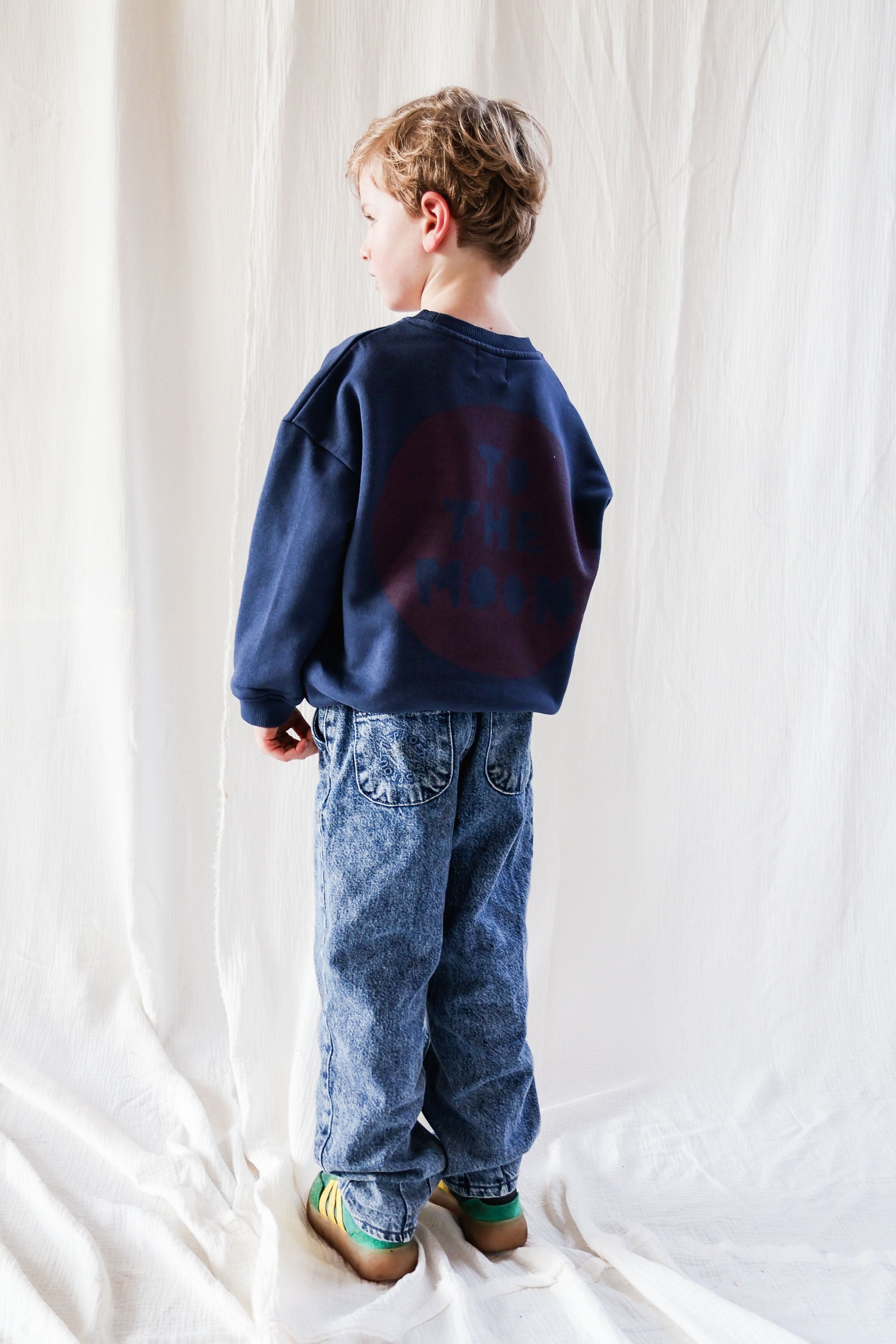 Ella and Rapha To The Moon Circle felpa bambini blu cotone