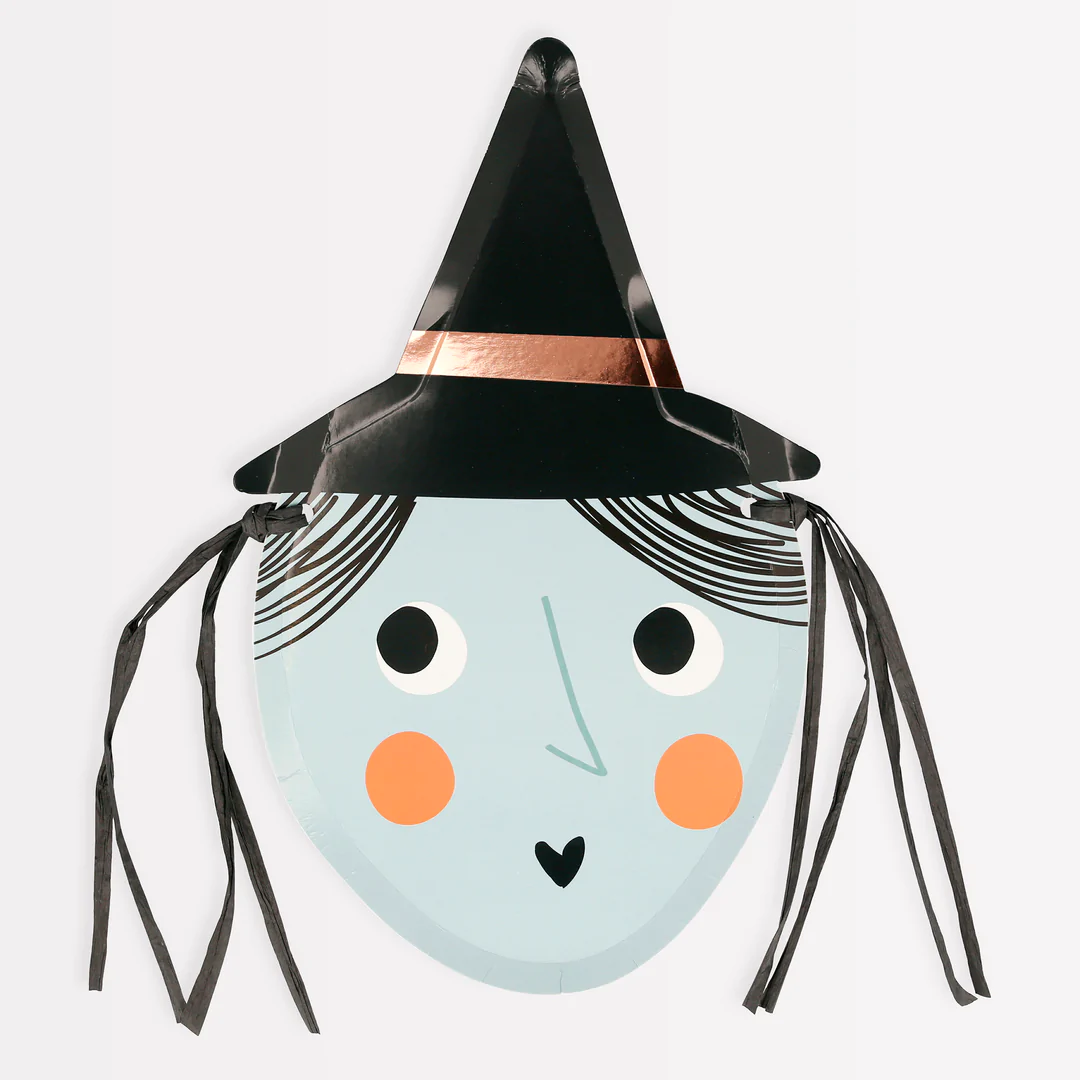 Meri Meri Strega piatti sagomati 8 pezzi Halloween