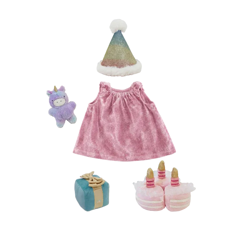 Olli Ella Dinkum Dolls Happy Birthday set accessori festa
