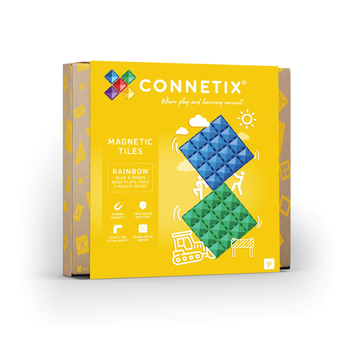Connetix Base Plate Pack costruzioni magnetiche 2 pezzi 30x30