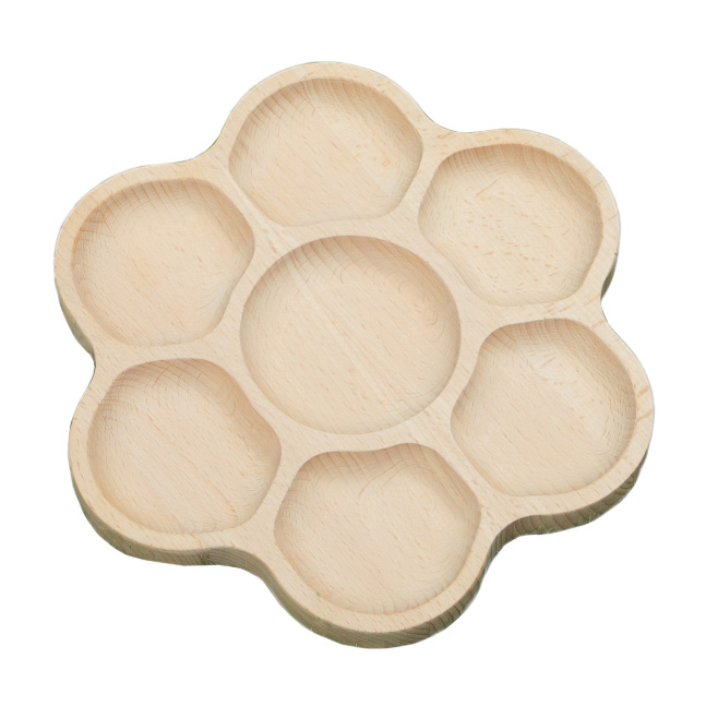 Yellow Door Fiore vassoio legno 7 scomparti 23,5 cm