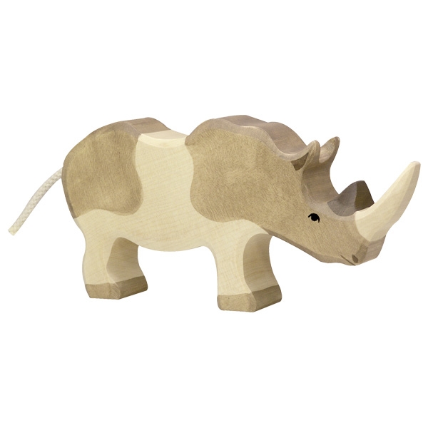 Holztiger Figura Legno Rinoceronte Massello