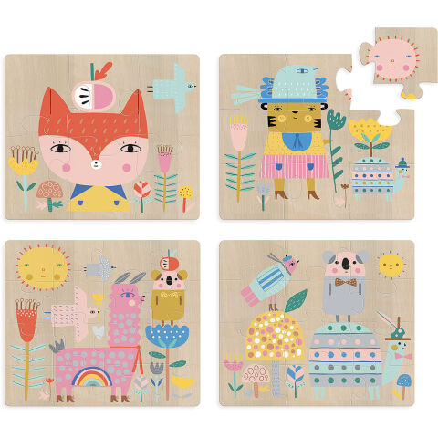 Vilac Suzy Ultman puzzle legno evolutivo 4 puzzle da 2 anni