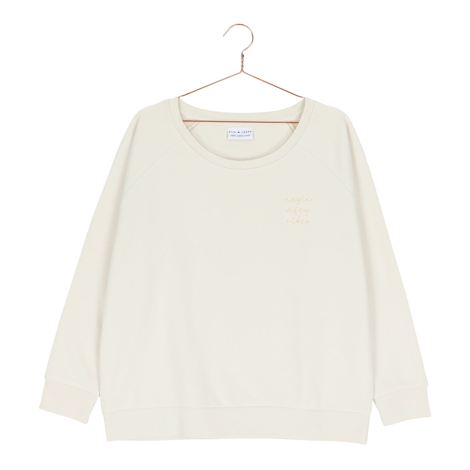 Ella and Rapha Wifey felpa ivory classic fit bianca