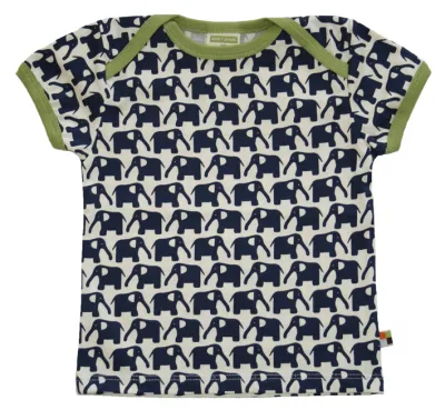 Loud+Proud Elefanti t-shirt bimbo blu cotone organico