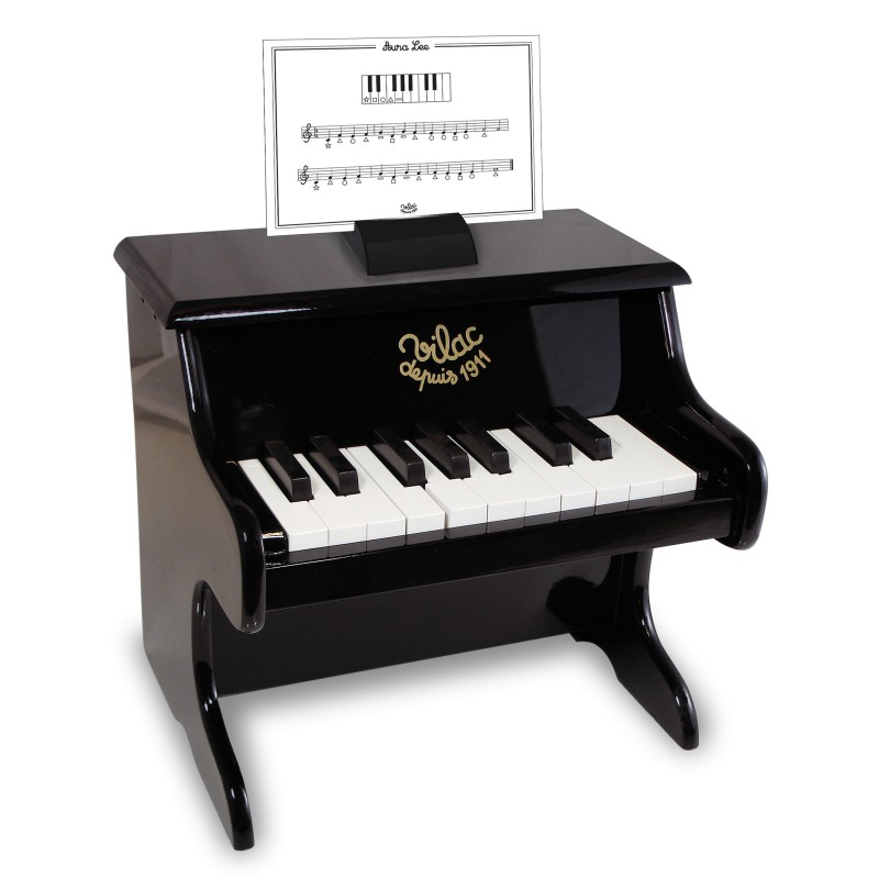 Vilac Piano in Legno Giocattolo Nero 18 Tasti
