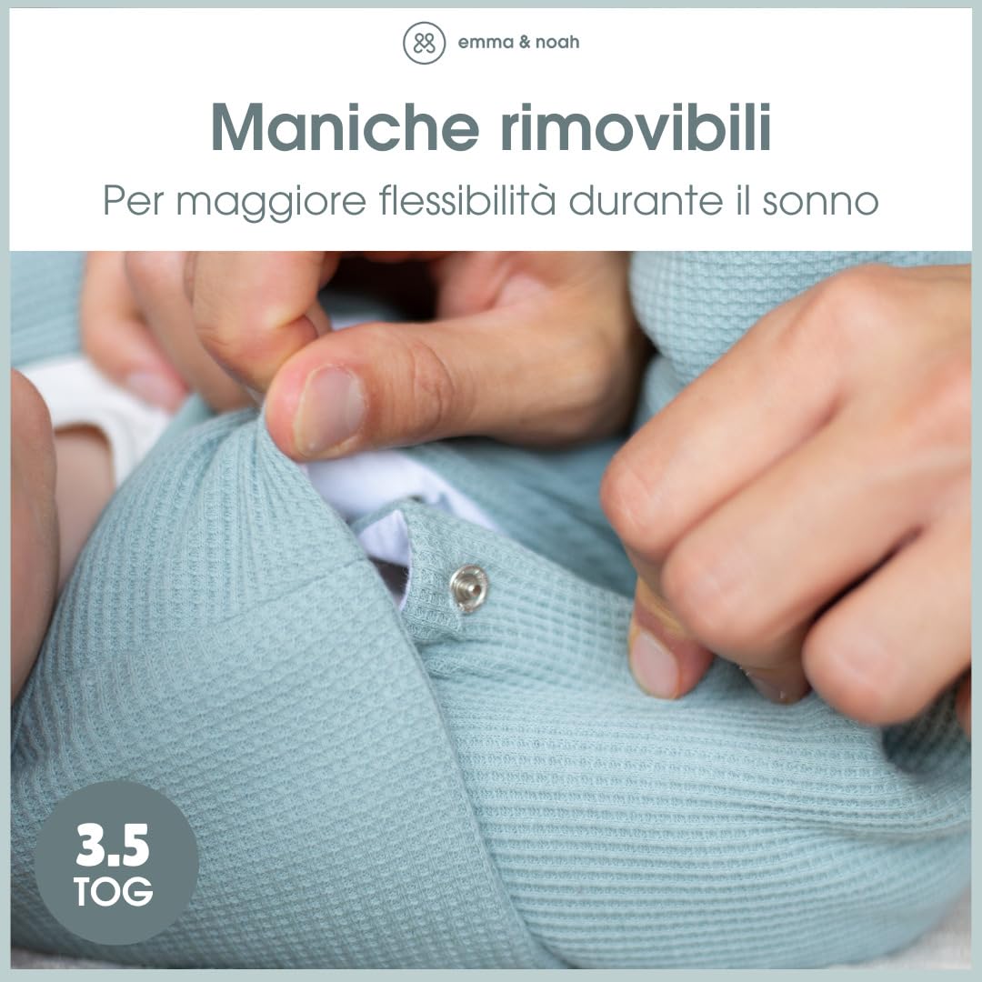 emma & noah Sacco nanna 3,5 TOG maniche staccabili cotone bio