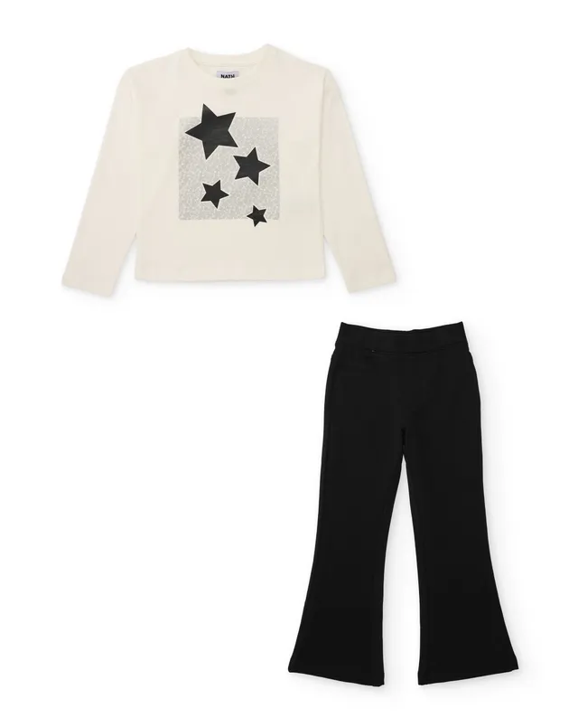 Tuc Tuc completo bambina stelle maglia leggings nero