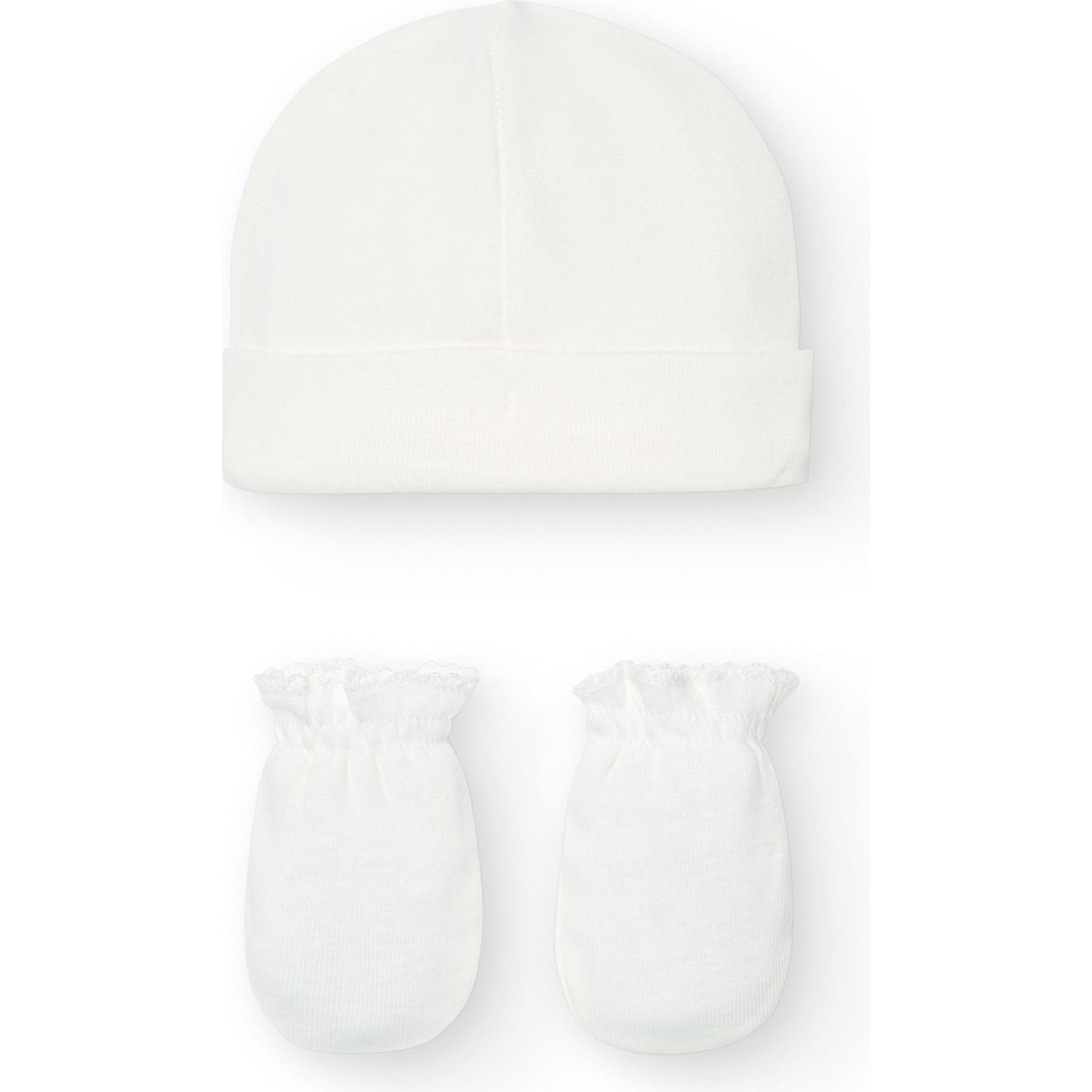 Babidu set cappello e guanti neonato beige cotone