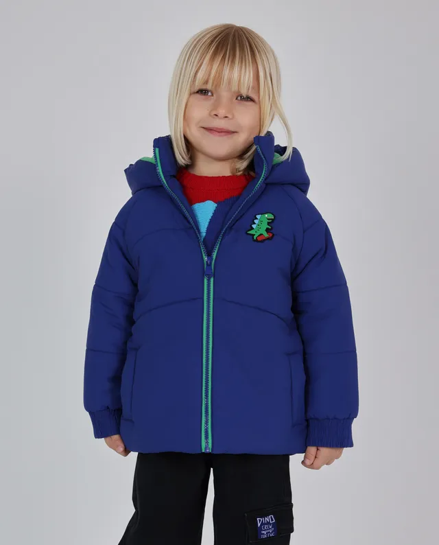Tuc Tuc piumino bimbo blu con cappuccio dinosauro