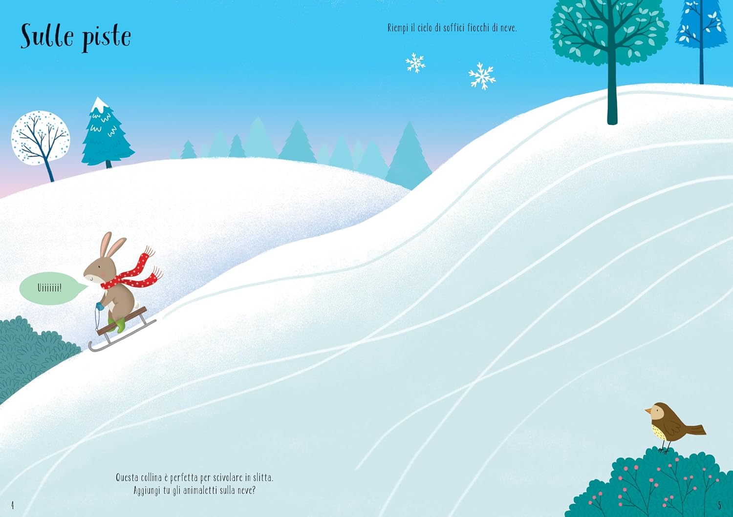 Usborne Magia d'inverno libro adesivi 32 pagine