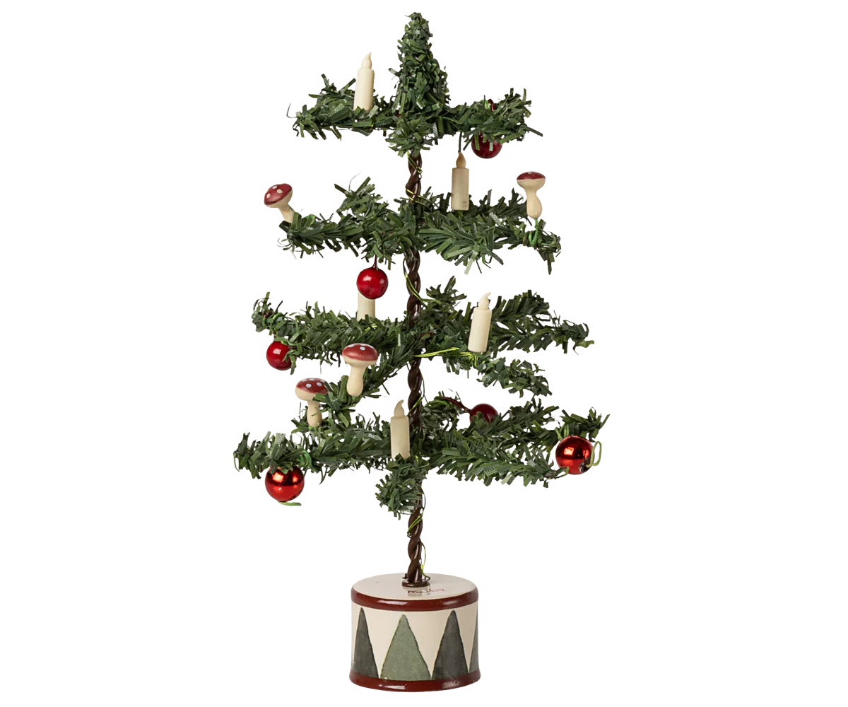 Maileg Topo New albero di Natale con luci LED 16 cm