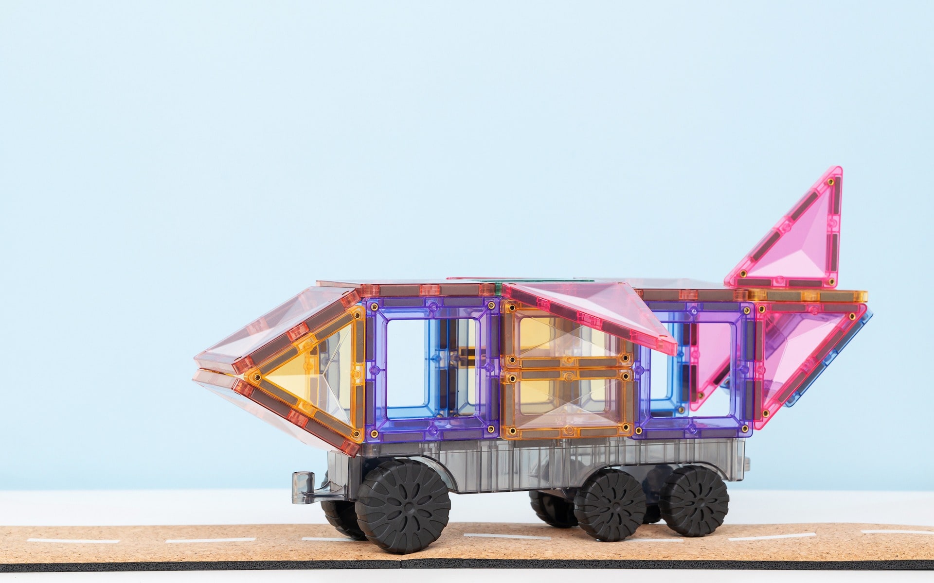 Connetix Transport Pack 50 pezzi costruzioni magnetiche pastel