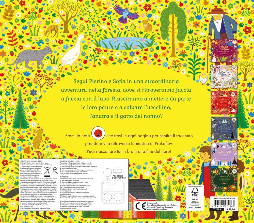 Gribaudo Pierino e il Lupo libro sonoro 10 brani da 4 anni