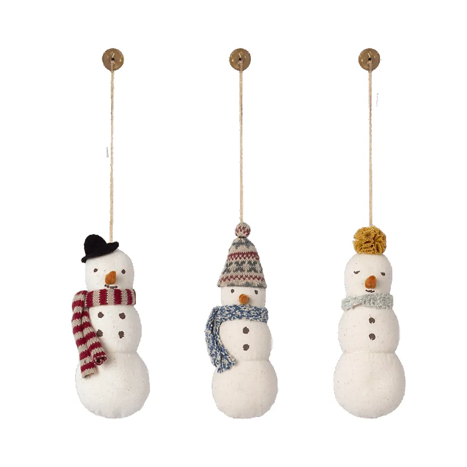 Maileg Set 3 Pupazzi di Neve decorazioni natalizie stoffa
