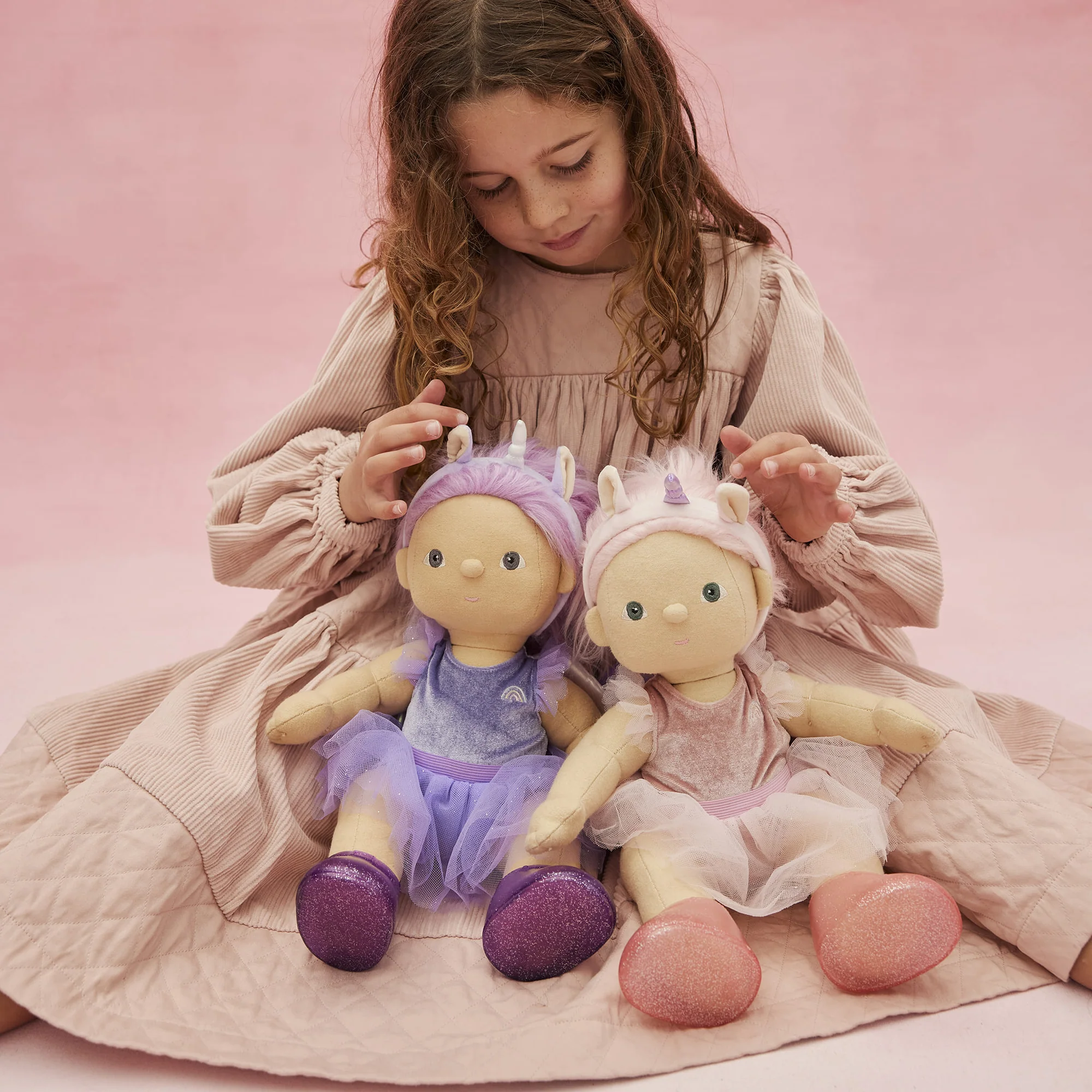 OlliElla Dinkum Dolls Pixie bambola in cotone unicorno