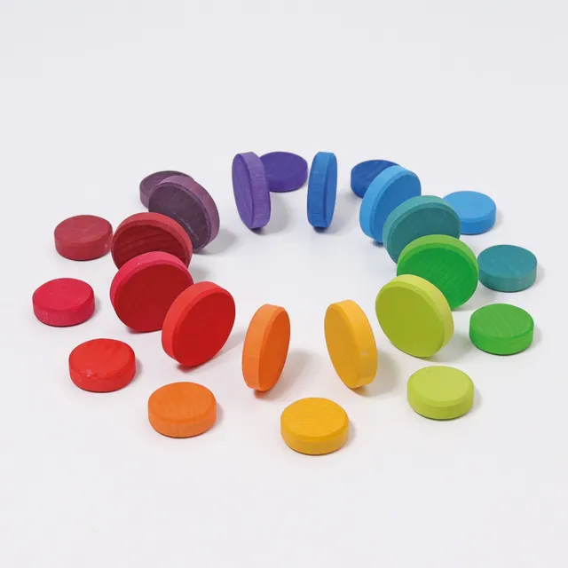 Grimm's Wooden Coins Rainbow monete legno 24 pezzi acero