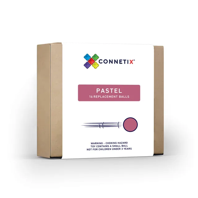 Connetix 16 Palline Pastello Gioco Legno 3 cm