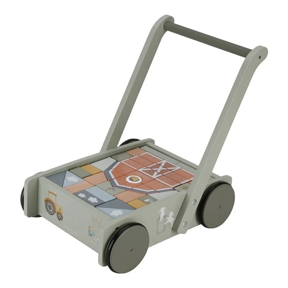 Little Dutch Little Farm carrello legno con blocchi