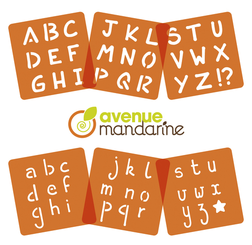 Avenue Mandarine Alfabeto set 6 stencil 15x15 cm