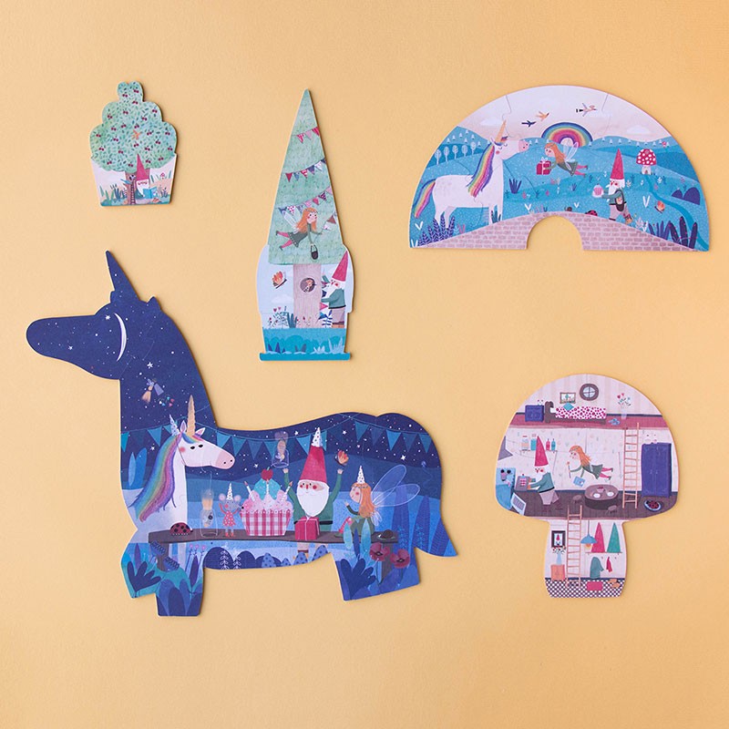 Londji Unicorn puzzle progressivo 5 soggetti reversibile