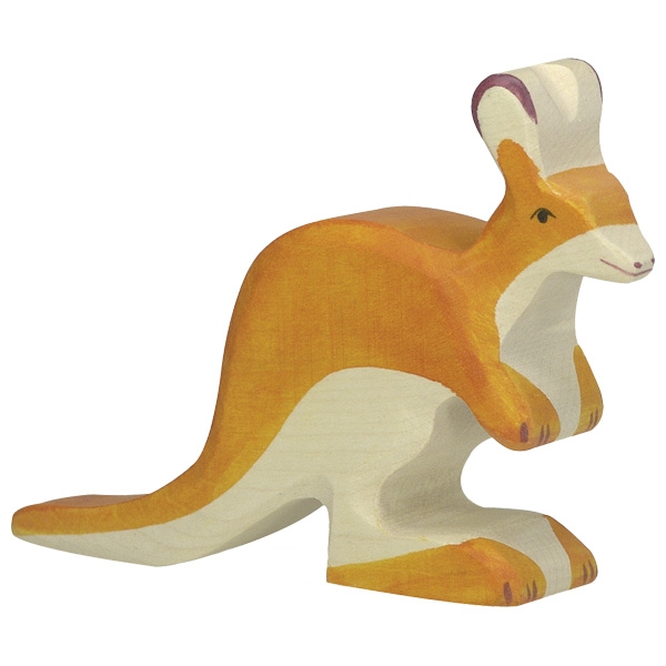 Holztiger Canguro Piccolo Figura Legno Dipinta a Mano