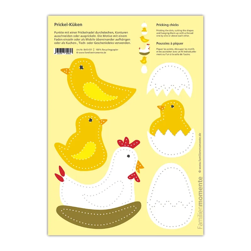 Cartolina A5 da Punzonare Gallina Carta Riciclata