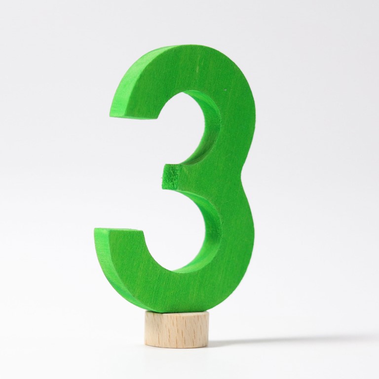 Grimm's Numero 3 Figura in Legno per Compleanno