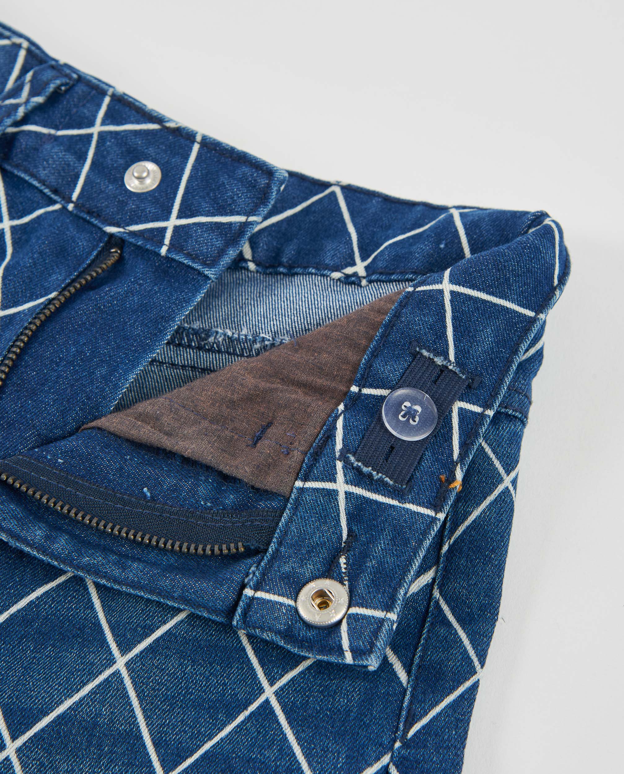 Tuc tuc jeans dritti bambina stampa geometrica blu