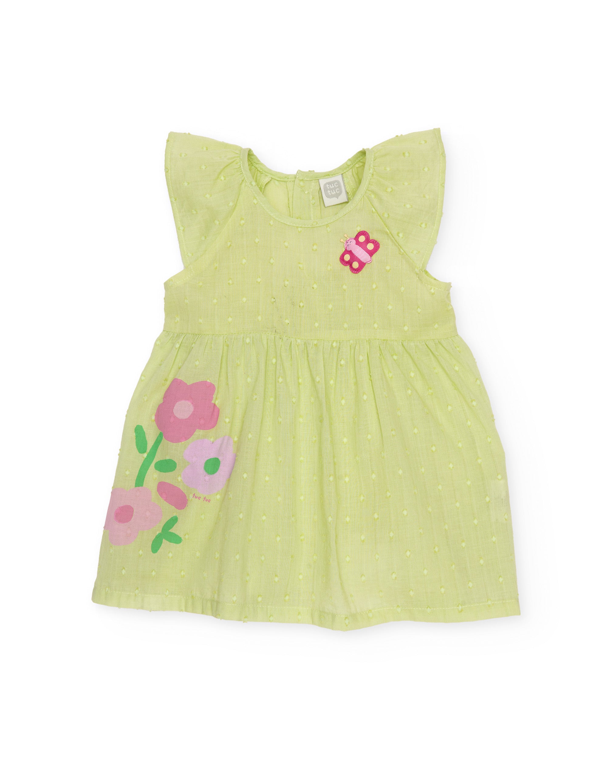 Tuc Tuc vestito neonata verde pois con mutandina