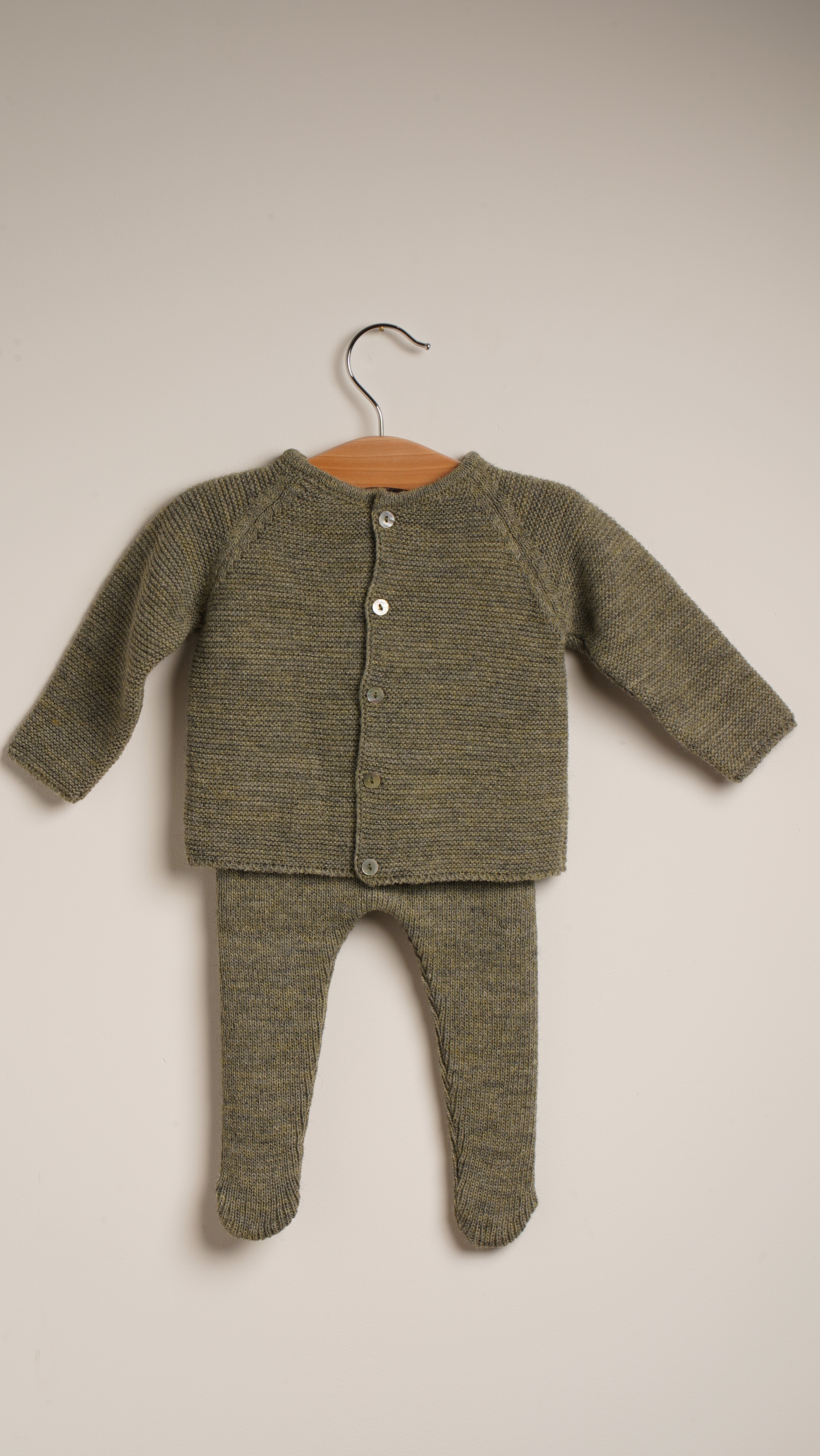 Mebi collant neonato punto verde bosco caldo