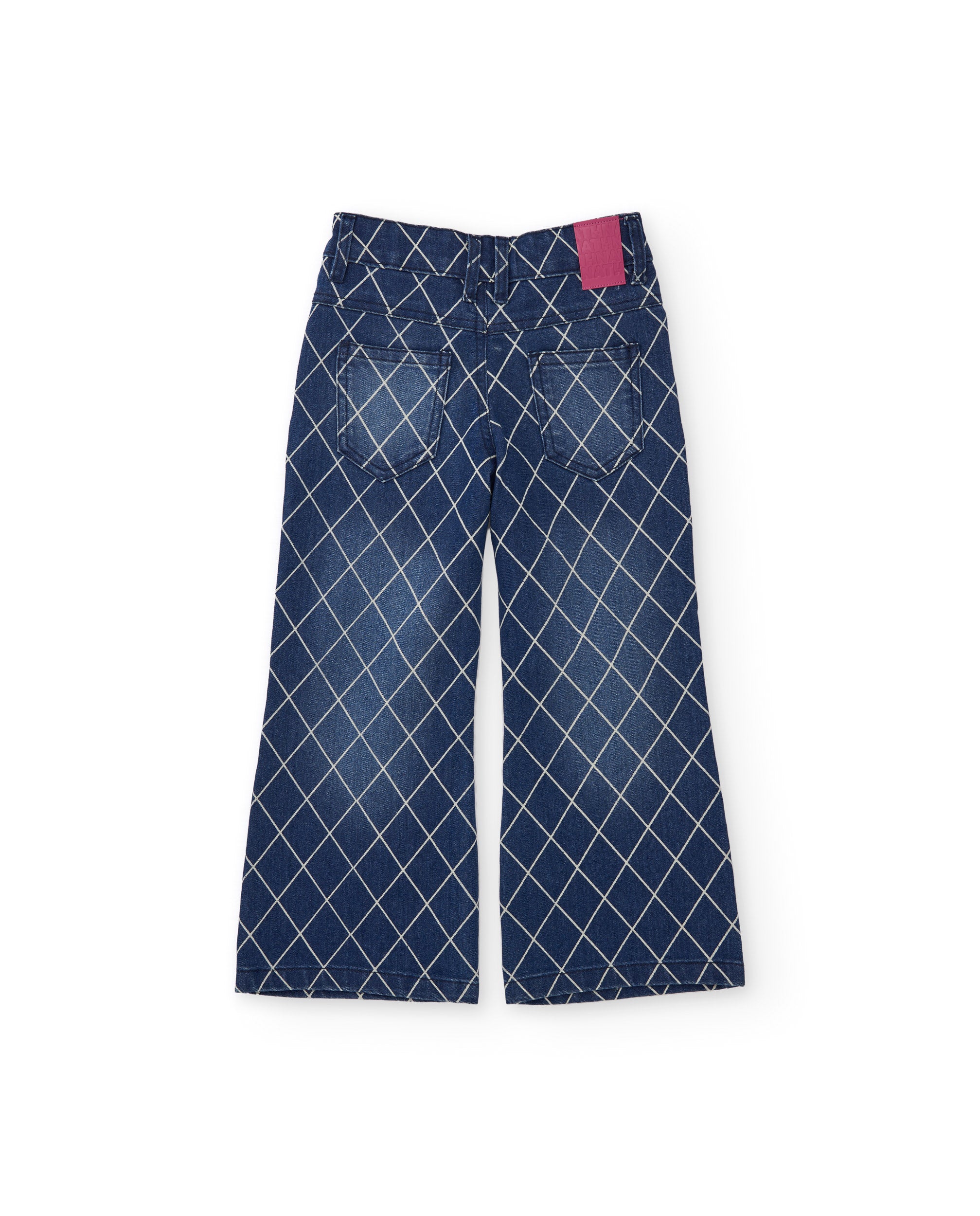 Tuc tuc jeans dritti bambina stampa geometrica blu