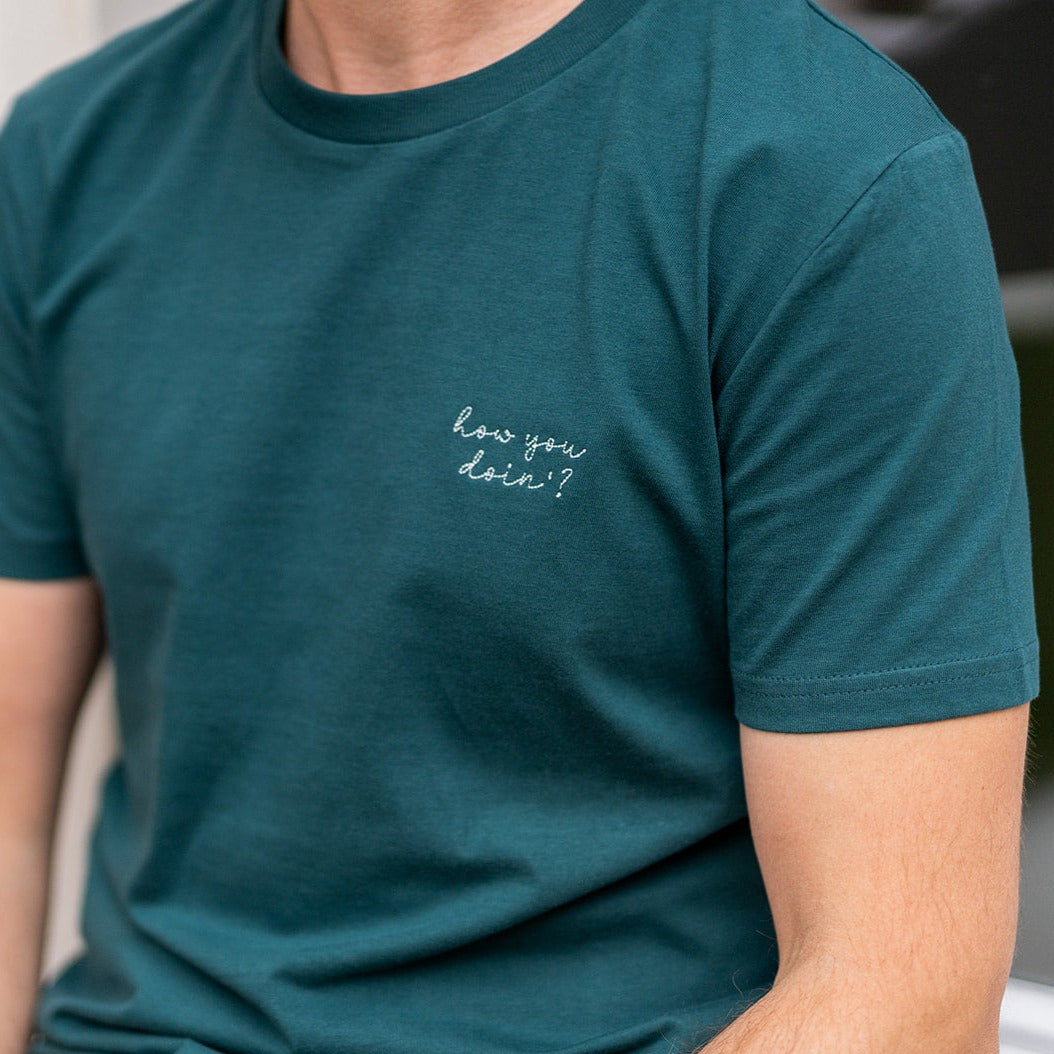 Ella and Rapha How You Doin' t-shirt verde cotone bio
