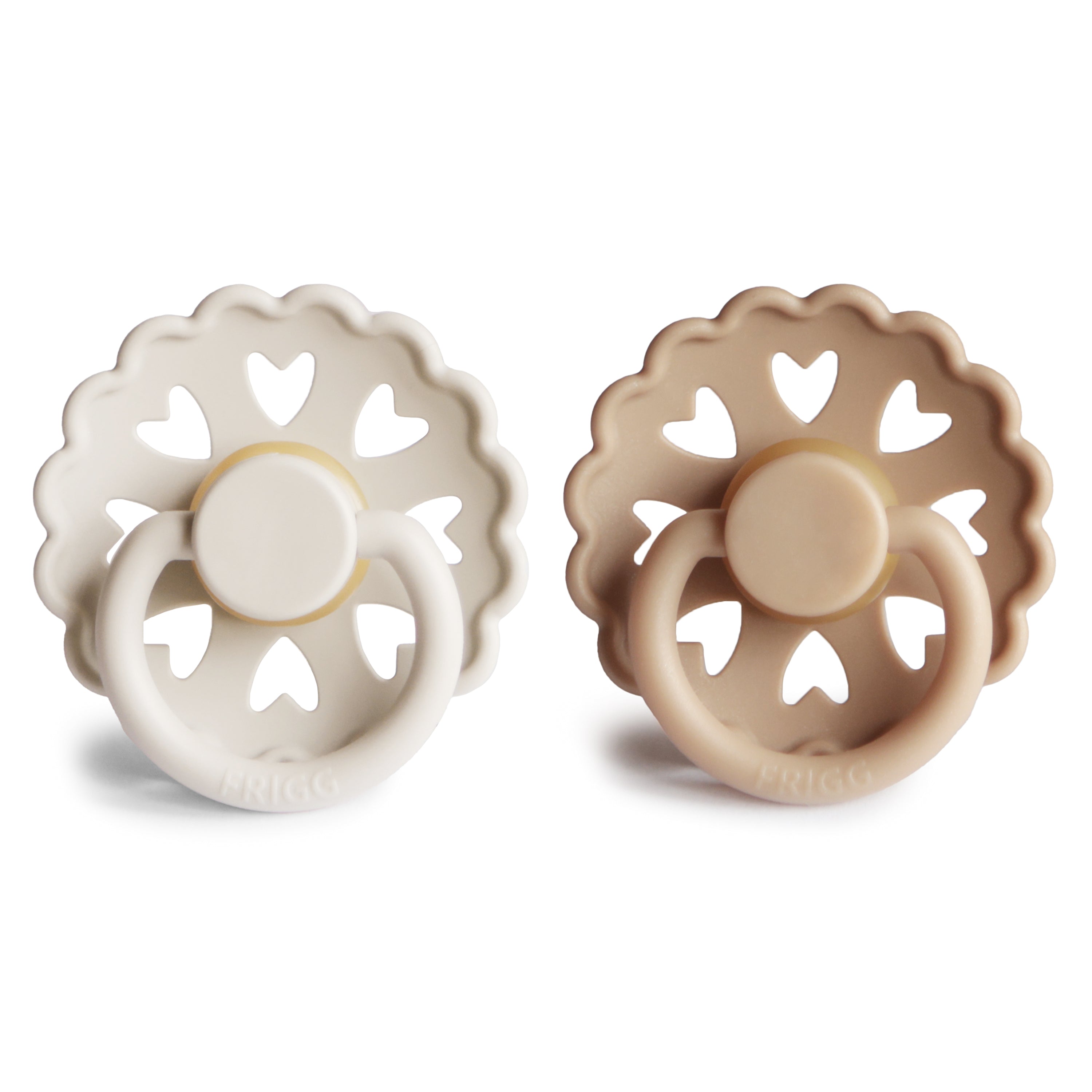 Ella and Rapha Hearts ciuccio crema set 2 pezzi silicone