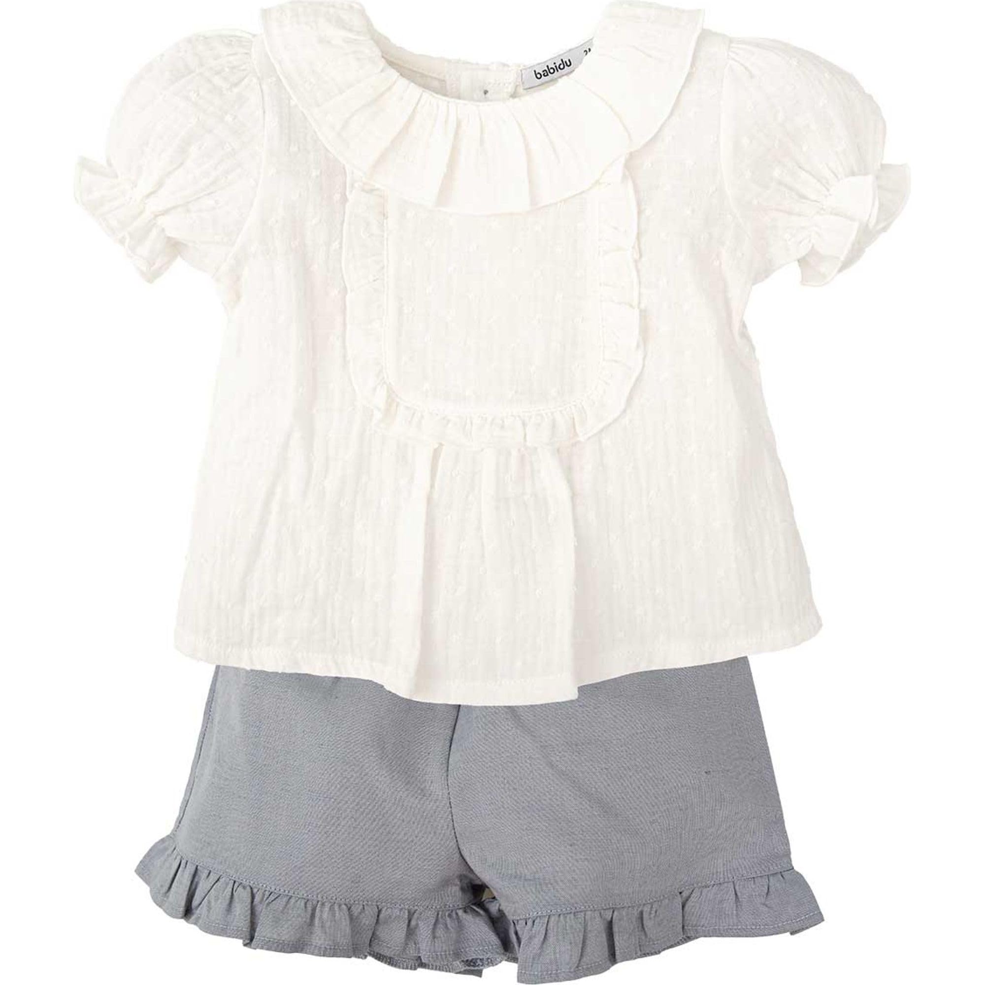 Babidu completo bambina 5 anni camicia plumeti cotone