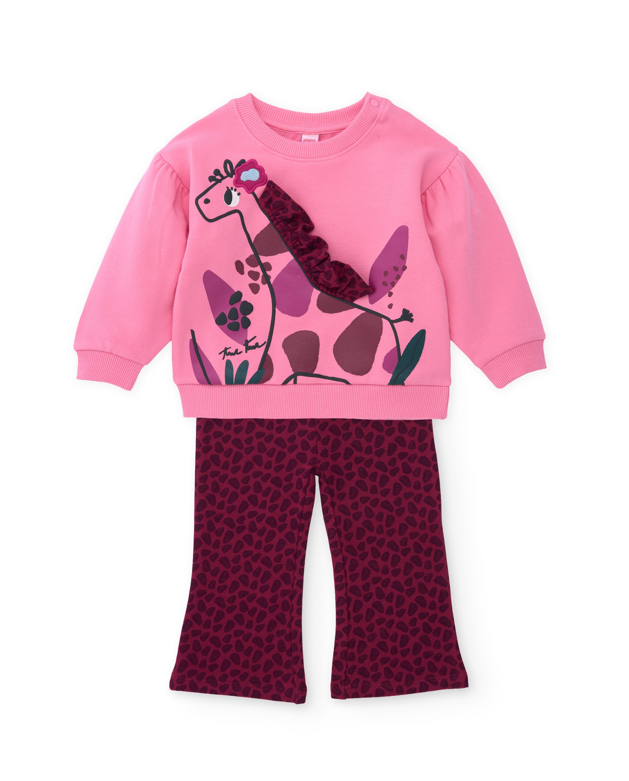 Tuc Tuc Geo-Logic tuta felpa bambina giraffa rosa