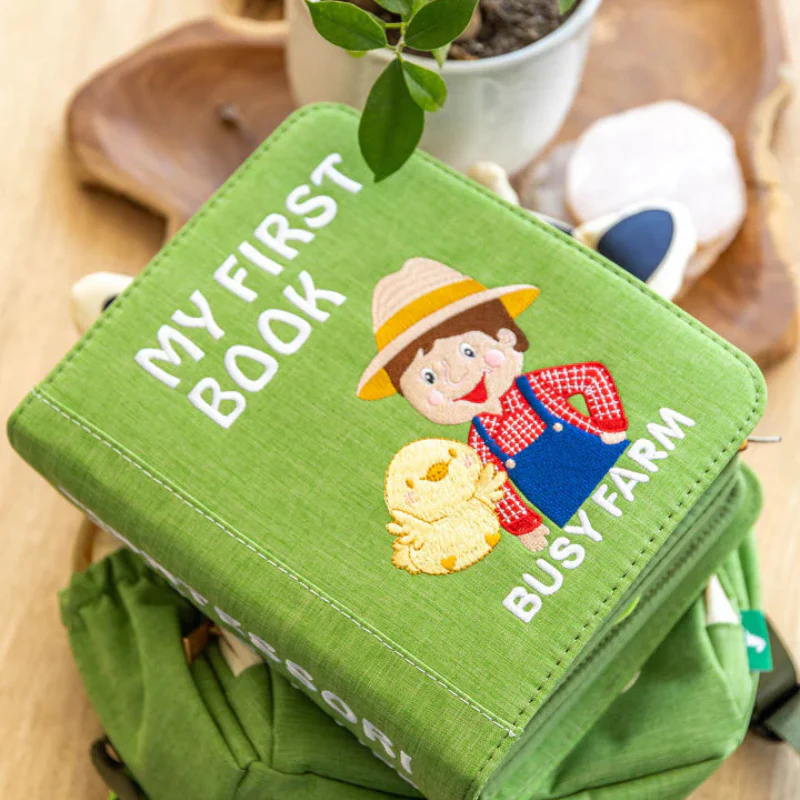 Quiet Book La Fattoria libro in stoffa Montessori 16 pagine