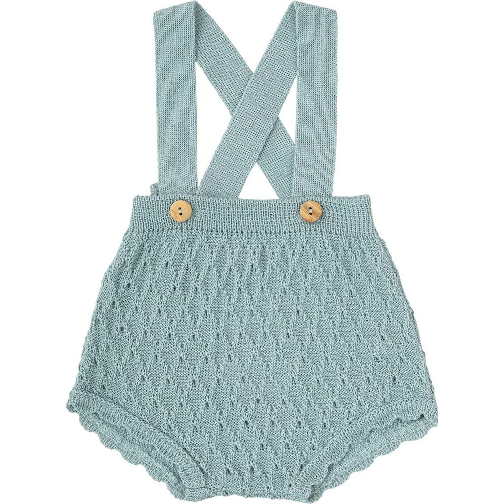 Babidu Culotte Neonata Traforata Cotone Bottoni Legno