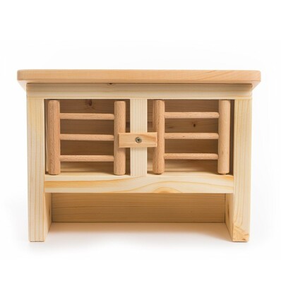 Drei Blätter Conigliera stalla in legno 17x22x10 cm