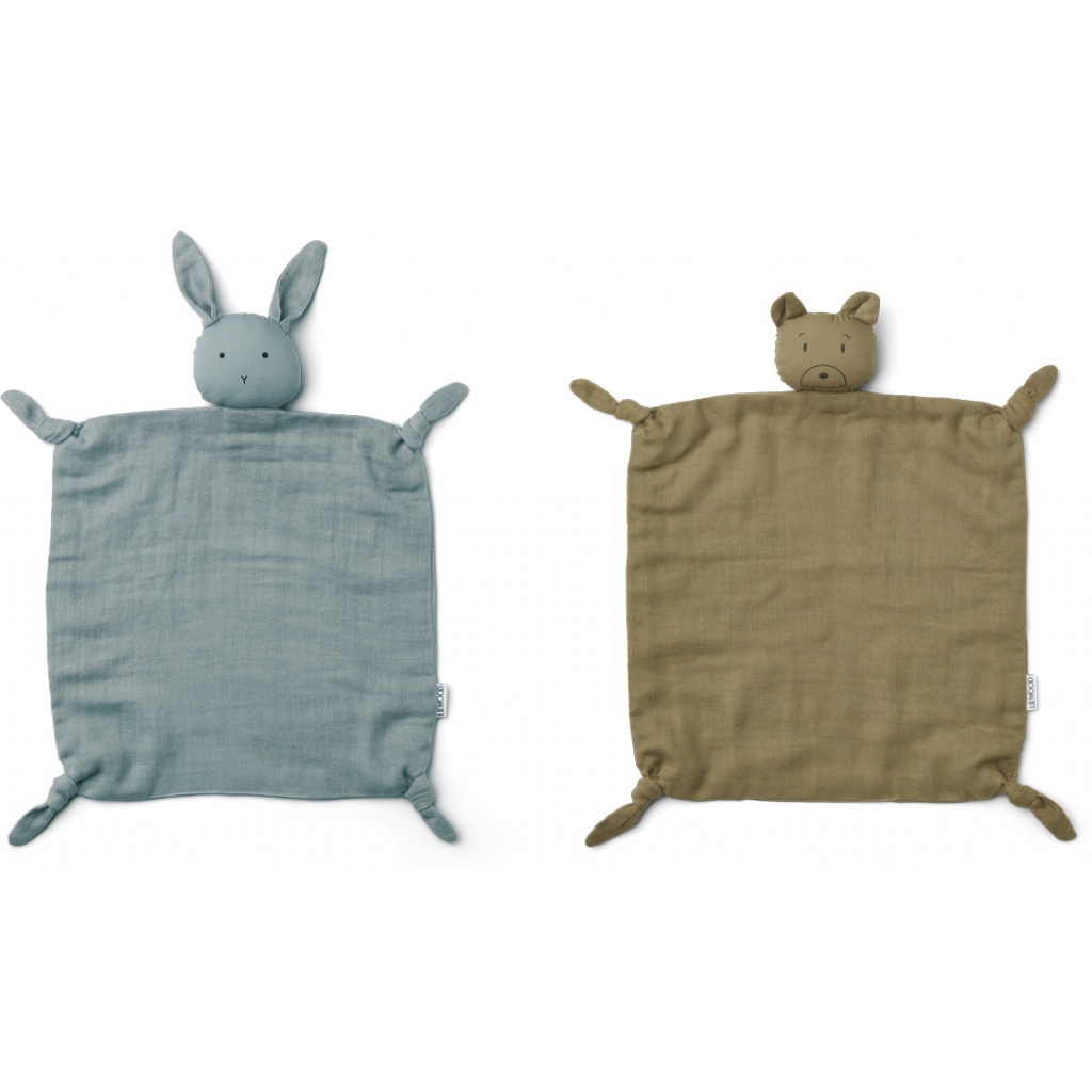 Liewood Doudou garza orso coniglio doudou 2 pezzi khaki blue